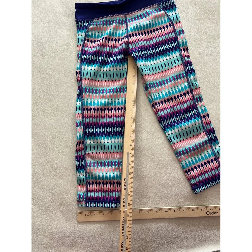 Gymgo Girls Activewear Leggings Multicolor Geometric Athletic Pants Size L 10-12